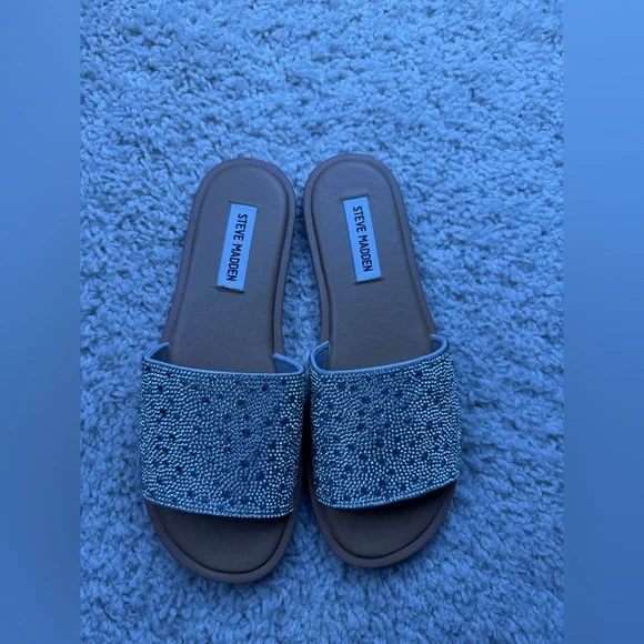 Women’s 7 Steve Madden Sienna-R Rhinestone Sandals NEW - Picture 7 of 9